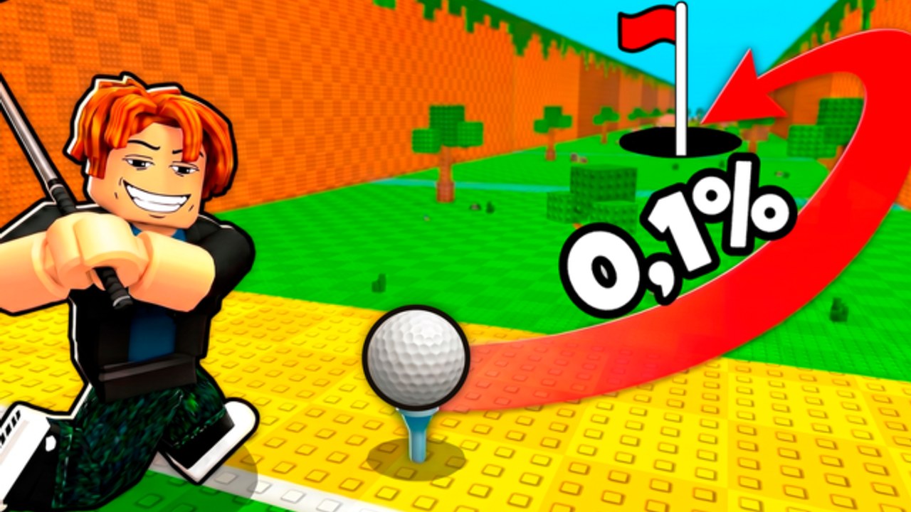 Golf Training Roblox overview showing the training field and progression HUD